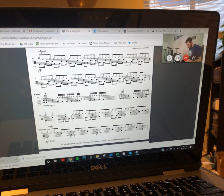 skype lesson, virtual drum lesson